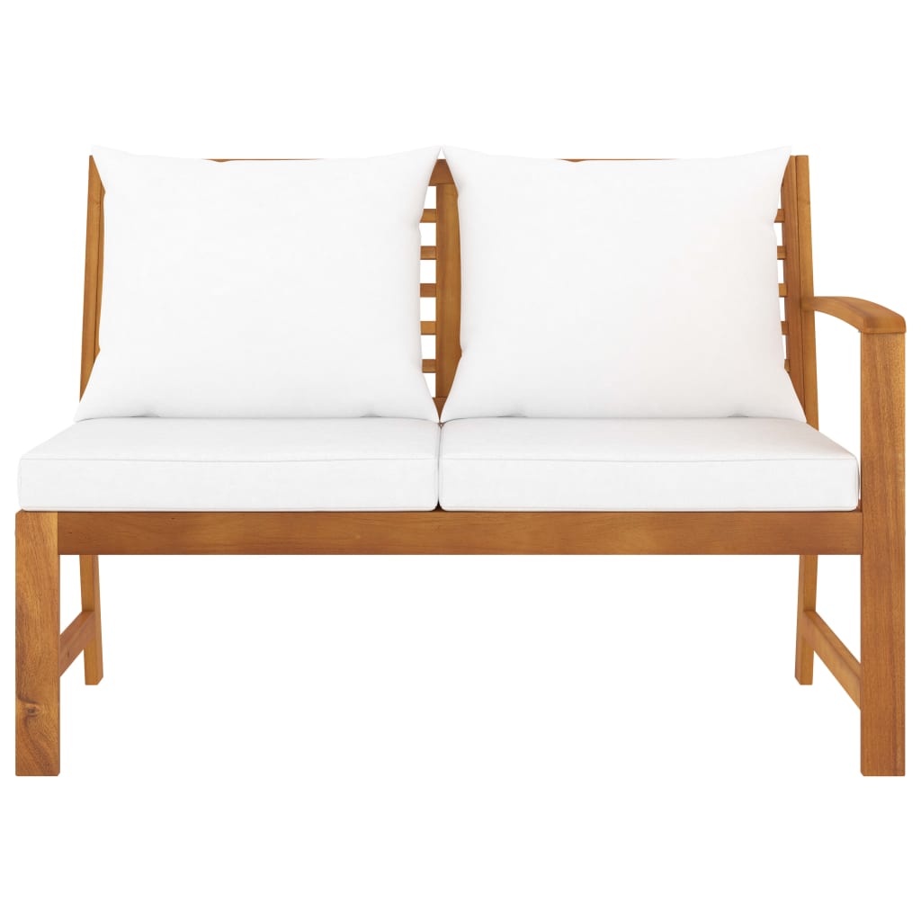 Canapé d'angle sectionnel avec coussin en bois d'acacia massif