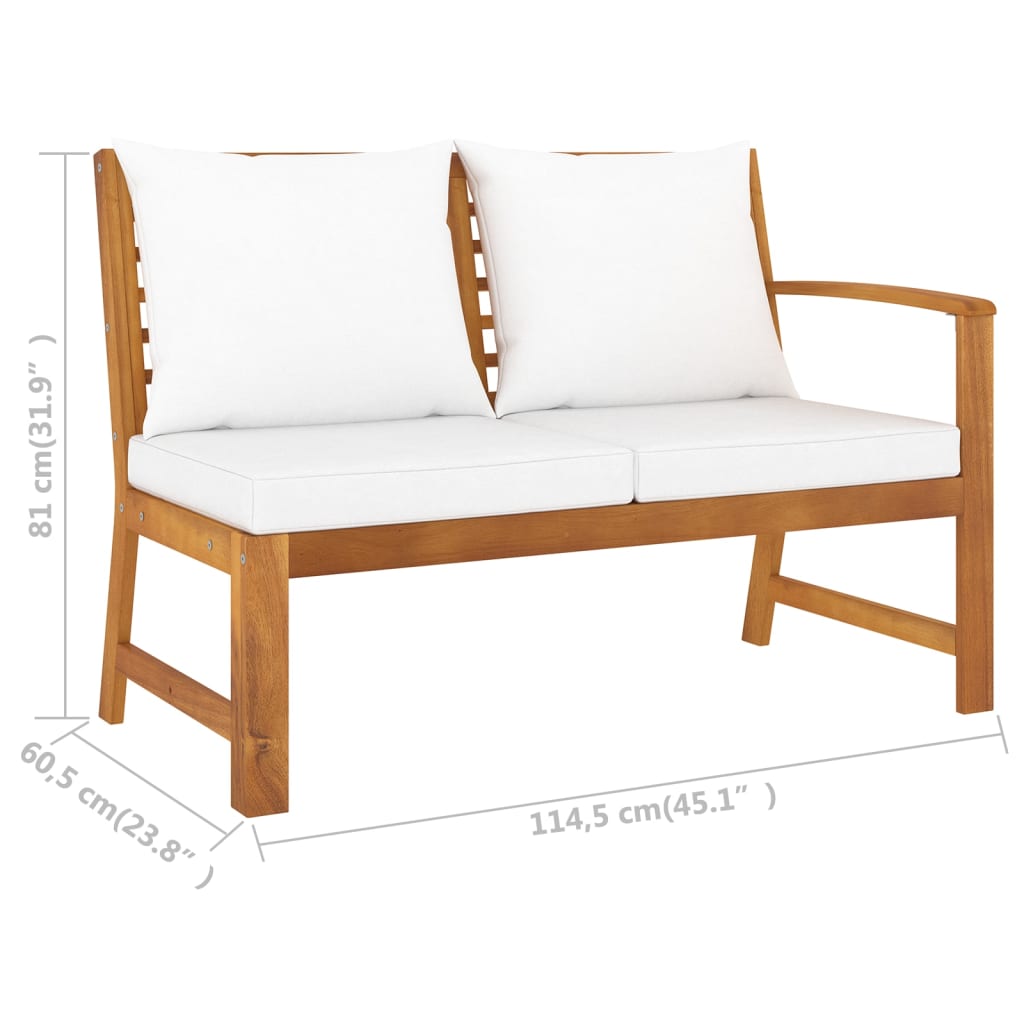 Canapé d'angle sectionnel avec coussin en bois d'acacia massif