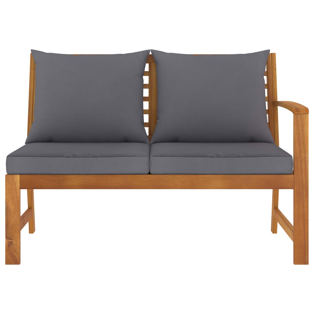 Canapé d'angle sectionnel avec coussin en bois d'acacia massif