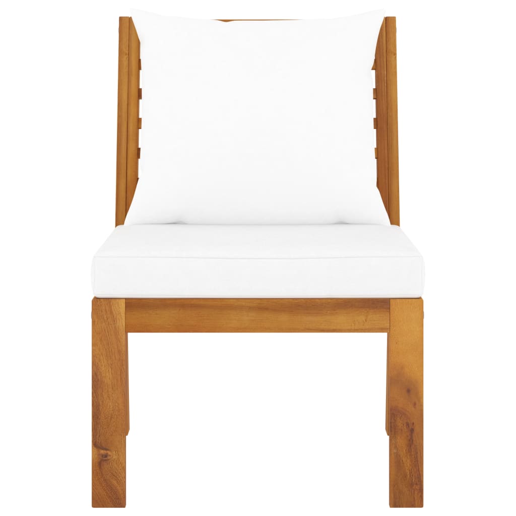 Canapé d'angle sectionnel avec coussin en bois d'acacia massif