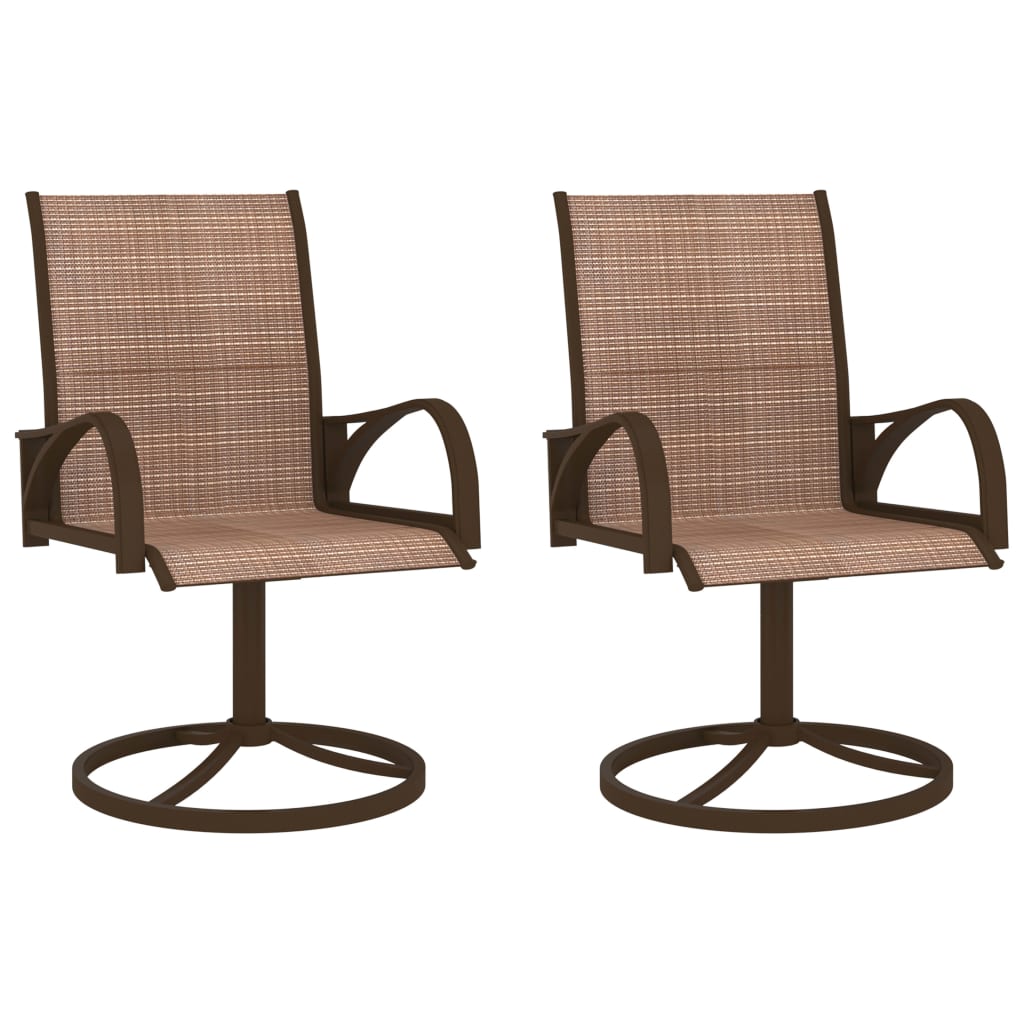 Chaises de jardin rotatives 2 pcs textilène et acier