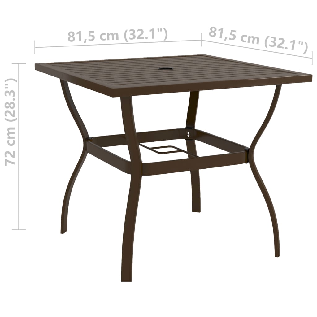 Table de jardin 140x80x72 cm en acier