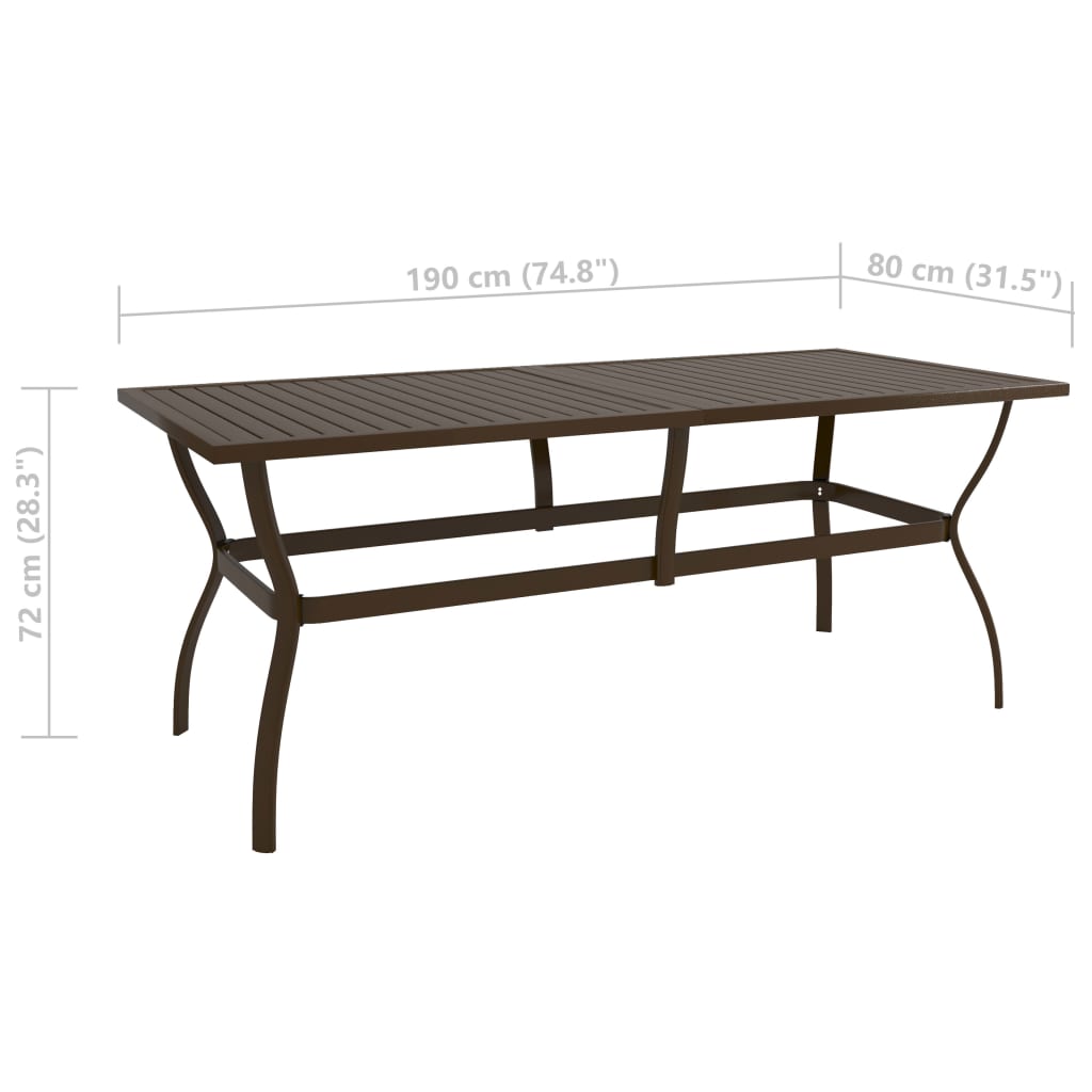 Table de jardin 140x80x72 cm en acier