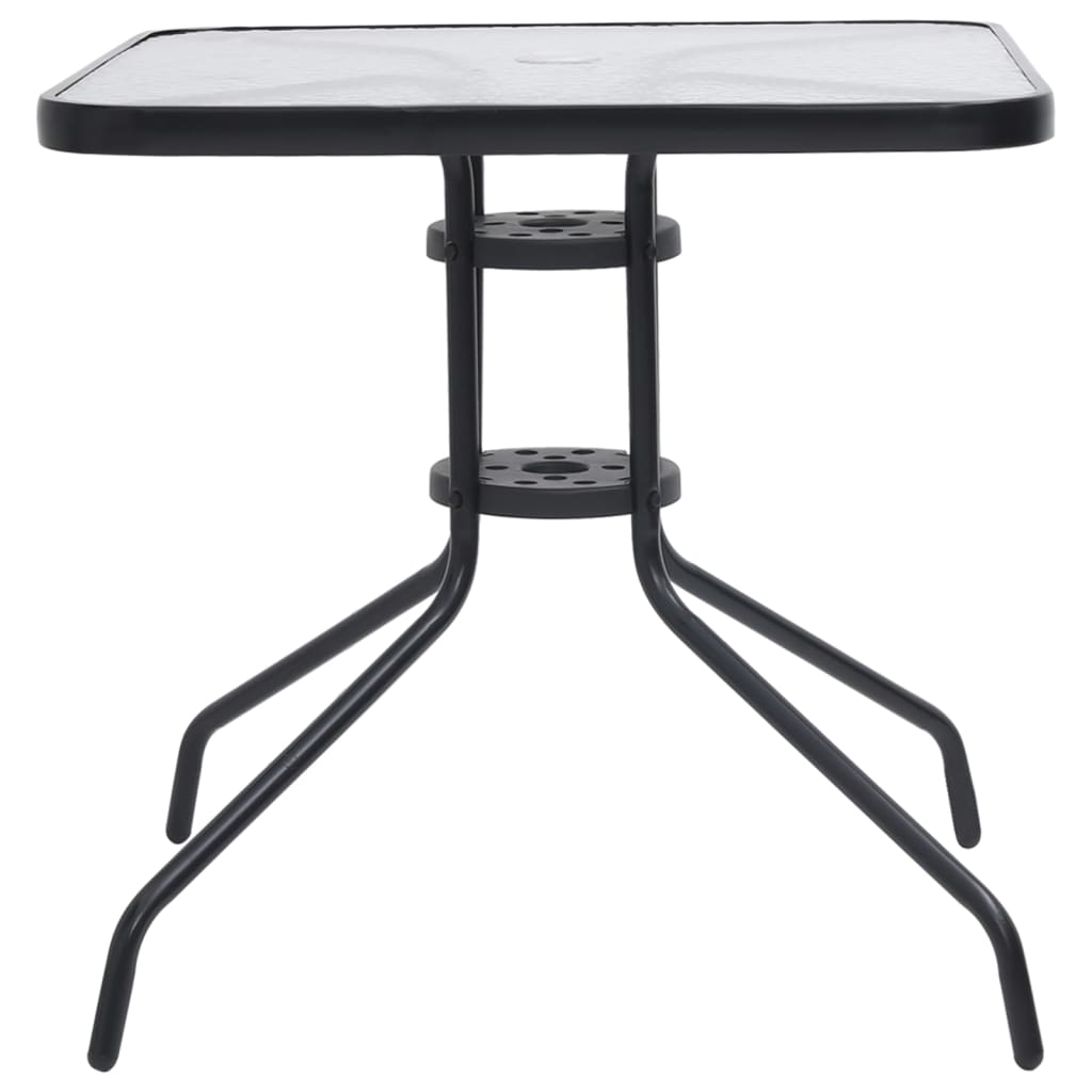 Table de jardin 70x70x70 cm acier noir