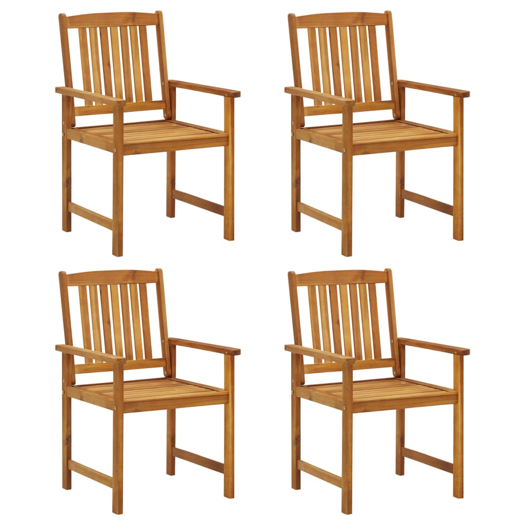 Chaises de jardin 4 pcs en bois d'acacia massif