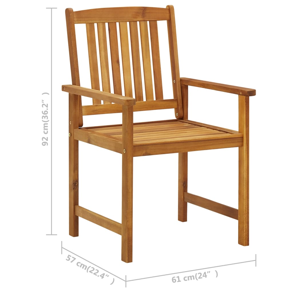 Chaises de jardin 4 pcs en bois d'acacia massif