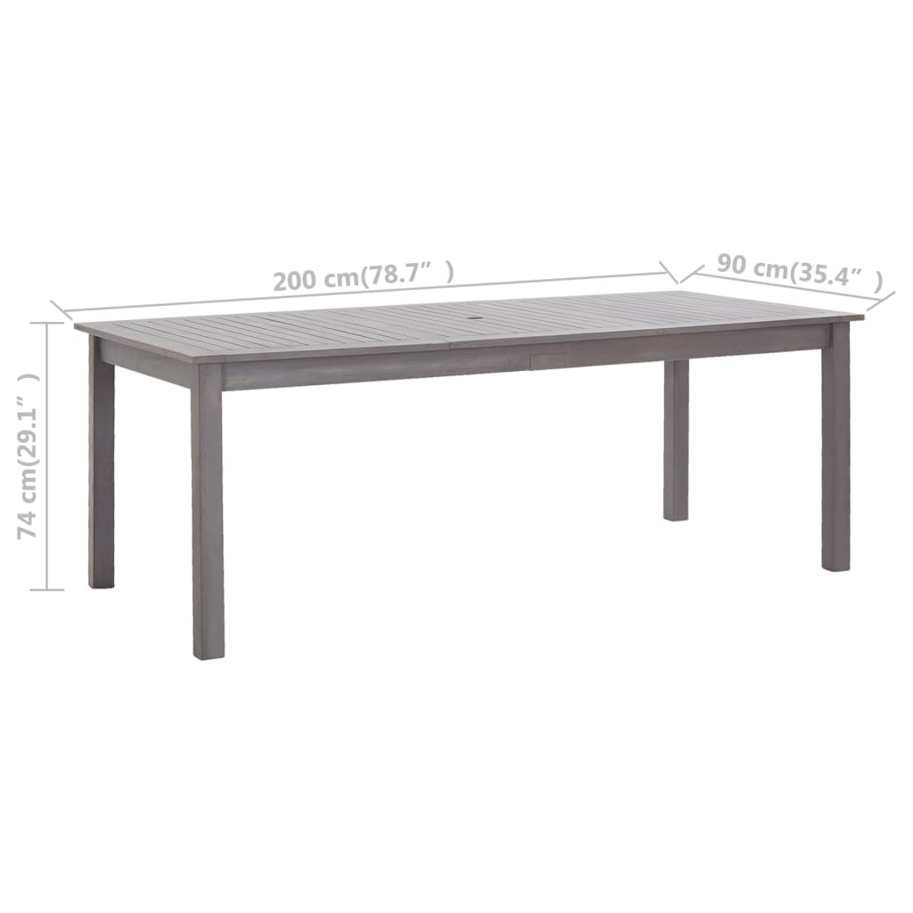 Table de jardin 200x100x75 cm en bois d'acacia massif