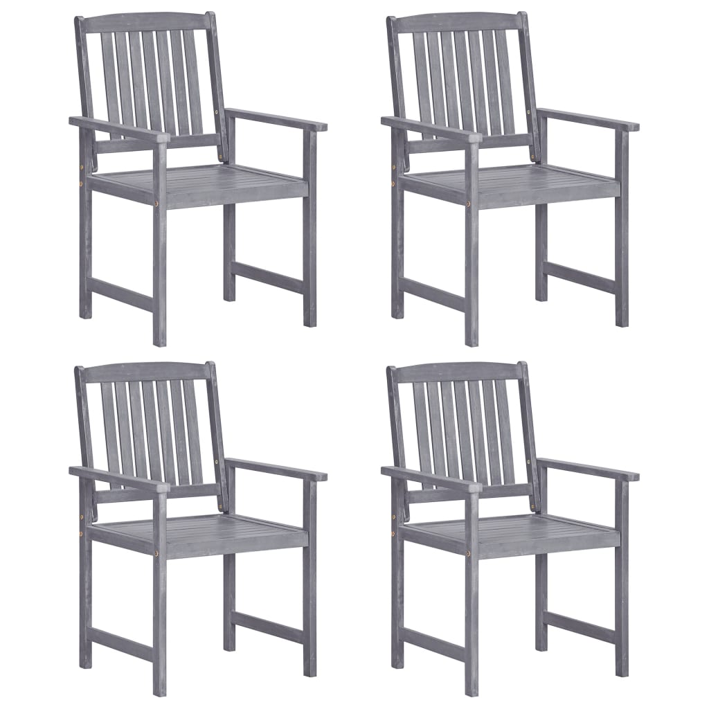 Chaises de jardin 4 pcs en bois d'acacia massif