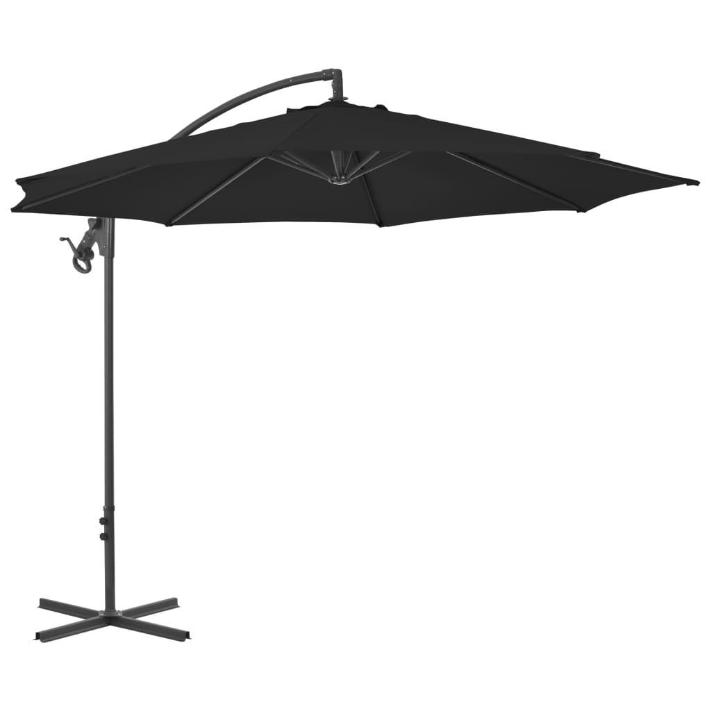 Zweefparasol met stalen paal 300 cm azuurblauw