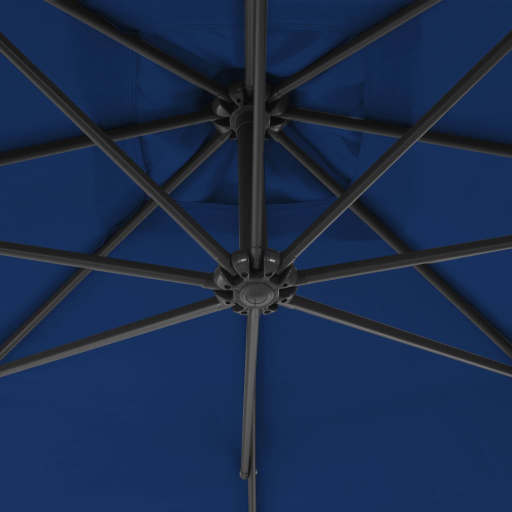 Zweefparasol met stalen paal 300 cm azuurblauw