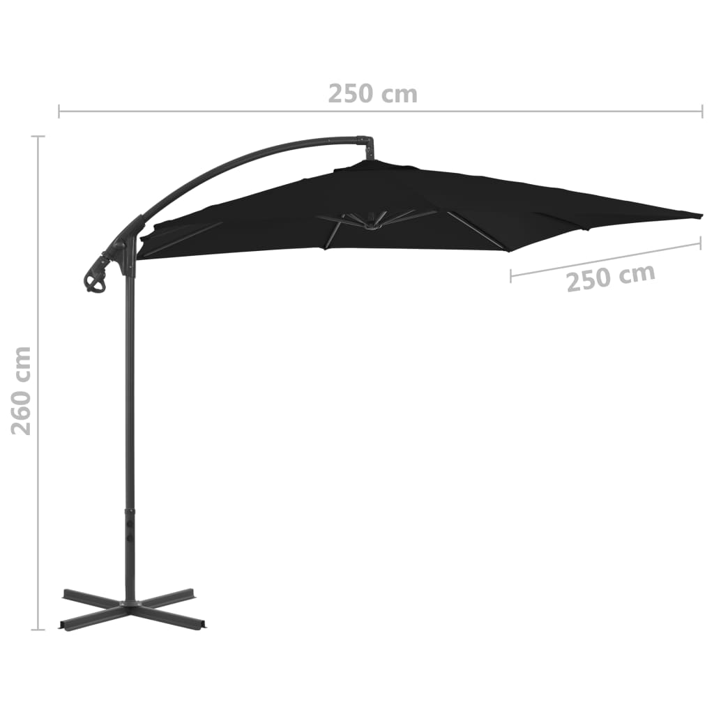 Zweefparasol met stalen paal 250x250 cm groen