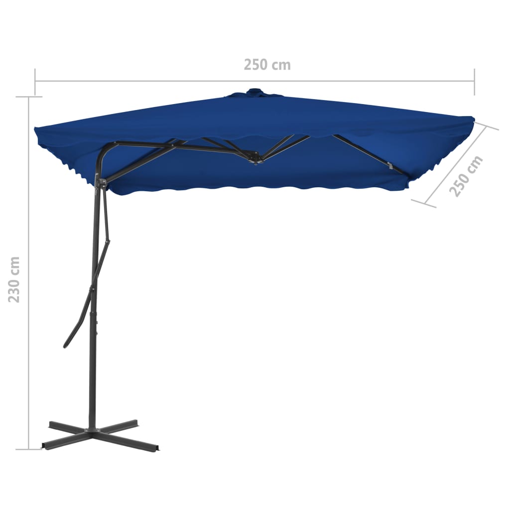 Parasol met stalen paal 250x250x230 cm