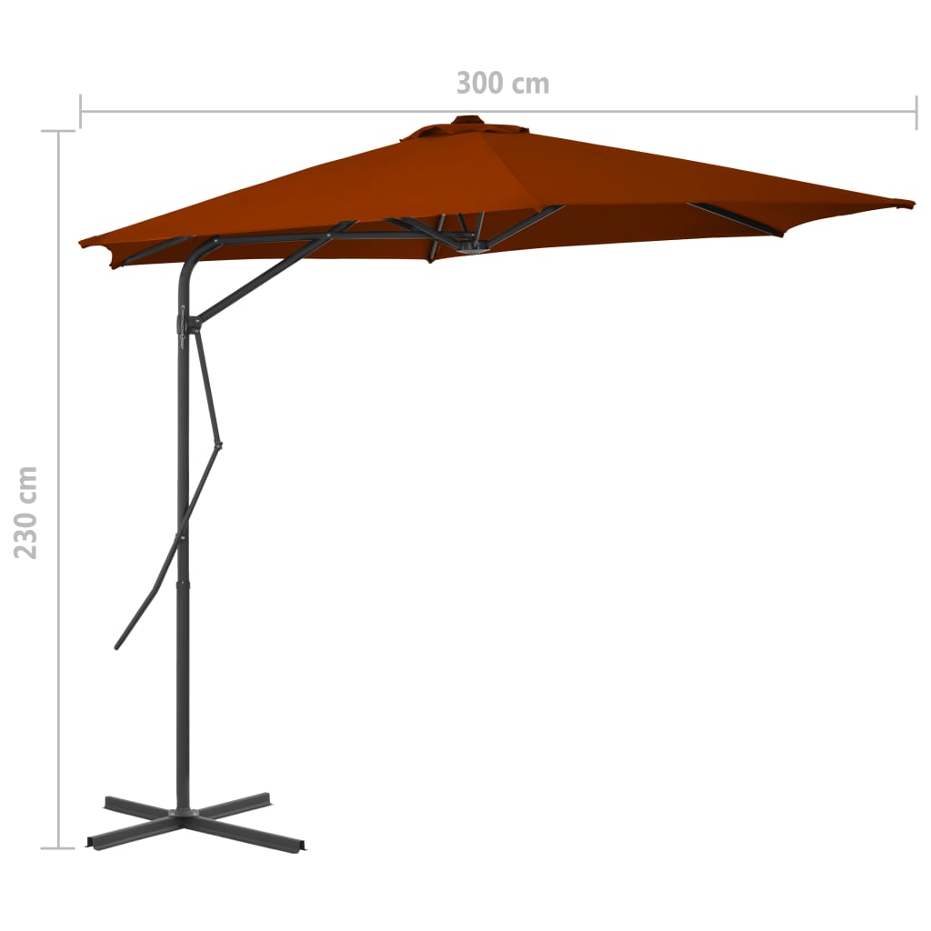 Parasol met stalen paal 300x230 cm