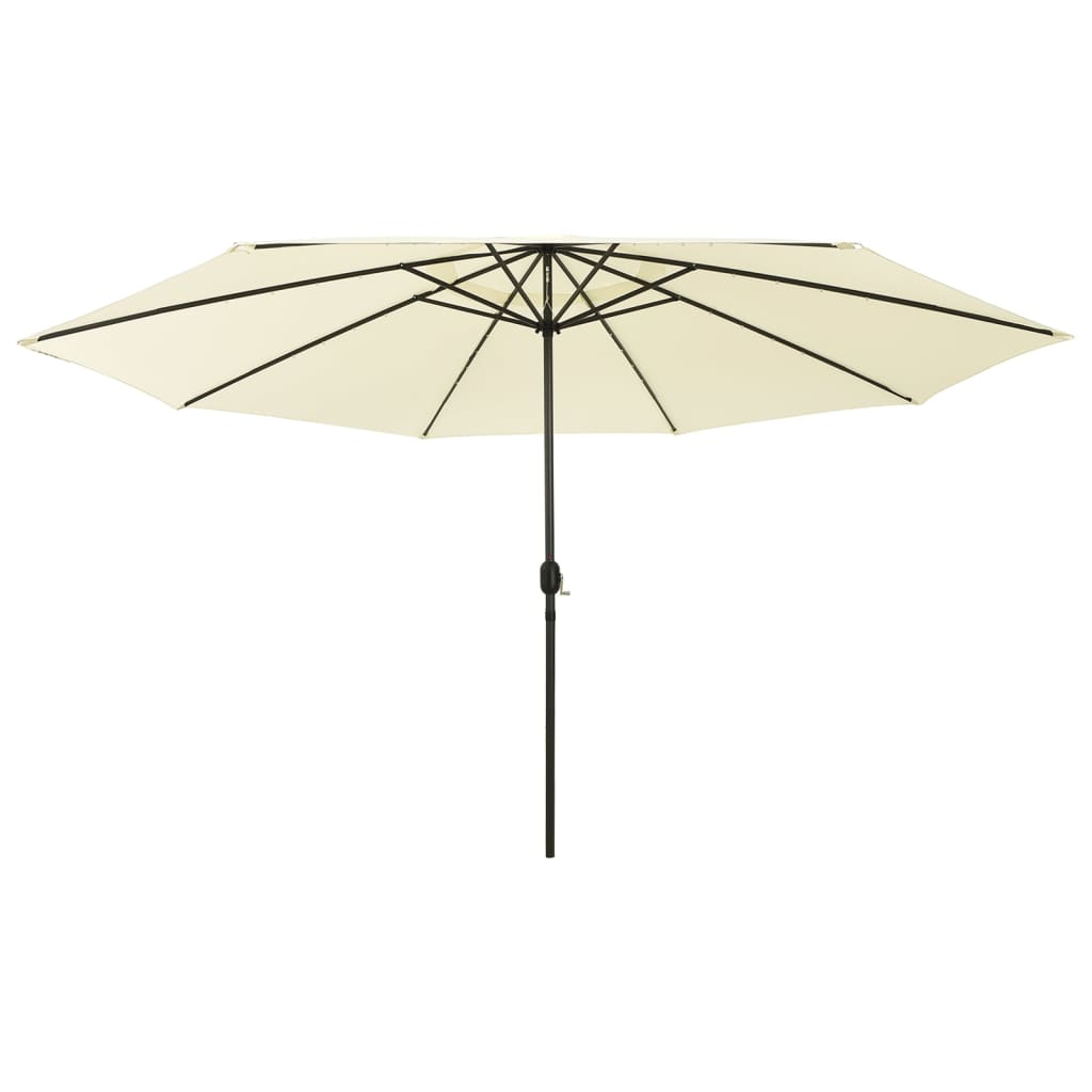 Parasol met LED-verlichting en metalen paal 400 cm azuurblauw