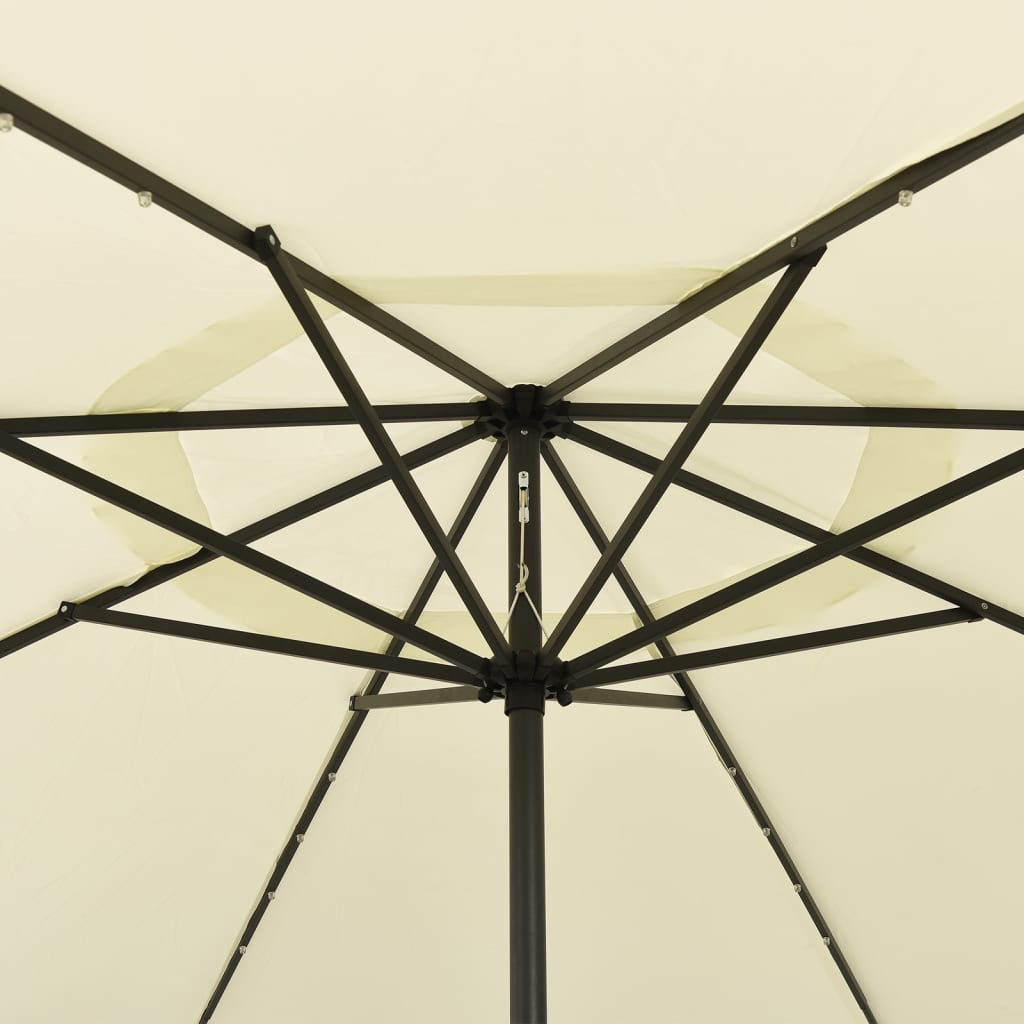 Parasol met LED-verlichting en metalen paal 400 cm azuurblauw