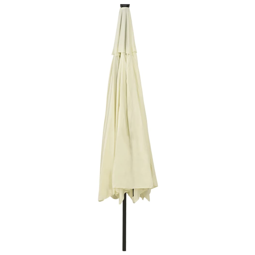 Parasol met LED-verlichting en metalen paal 400 cm azuurblauw