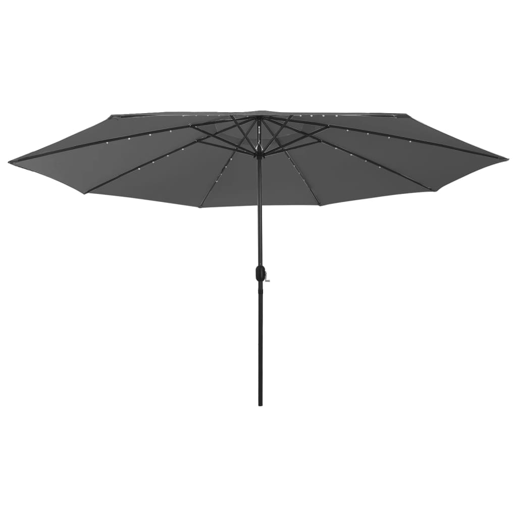 Parasol met LED-verlichting en metalen paal 400 cm azuurblauw