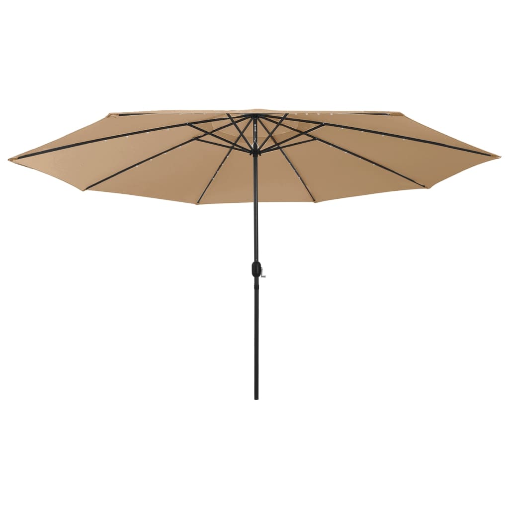 Parasol met LED-verlichting en metalen paal 400 cm azuurblauw