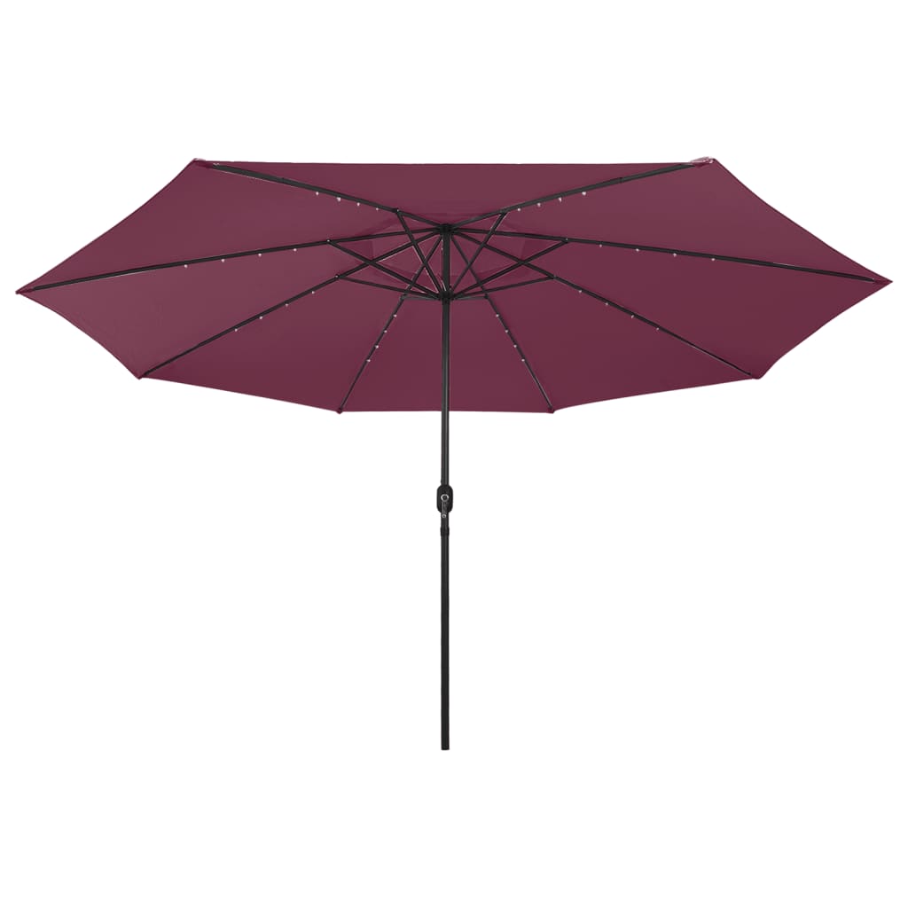 Parasol met LED-verlichting en metalen paal 400 cm azuurblauw