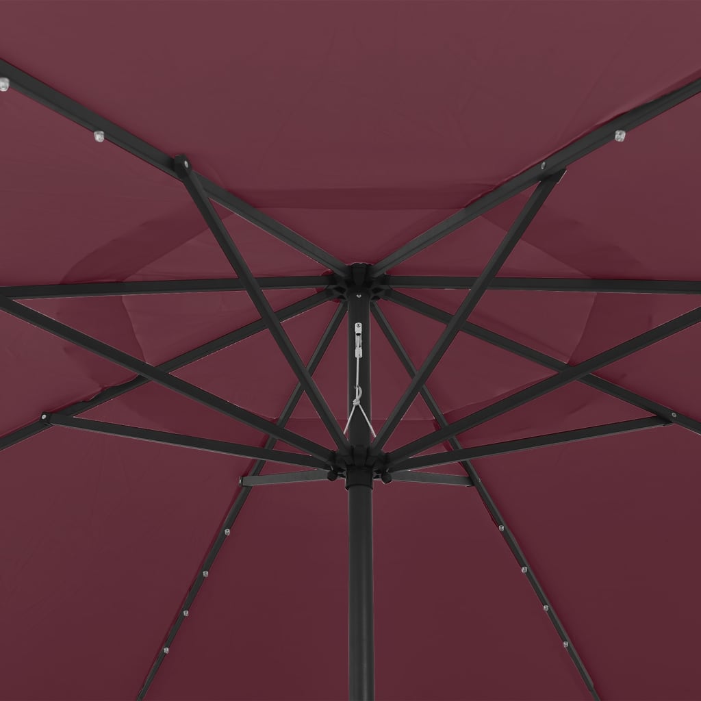 Parasol met LED-verlichting en metalen paal 400 cm azuurblauw