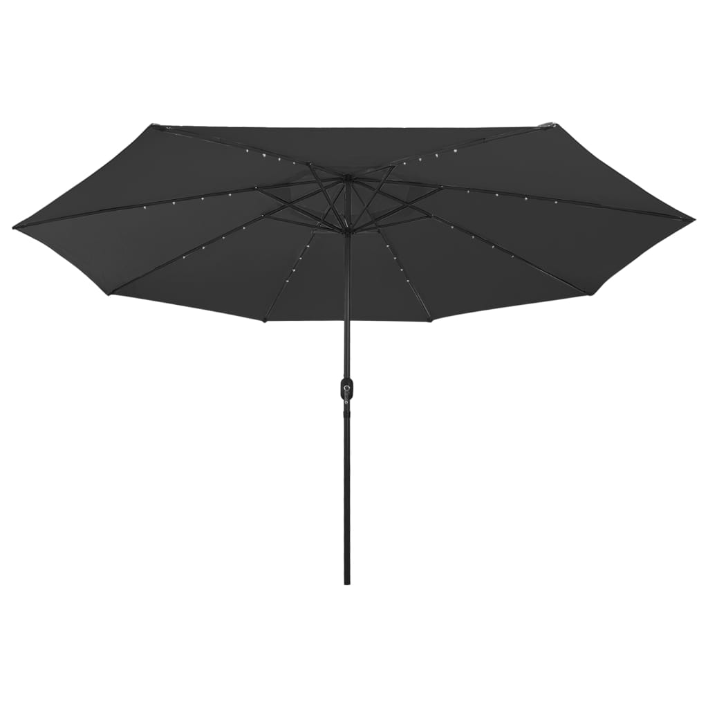 Parasol met LED-verlichting en metalen paal 400 cm azuurblauw