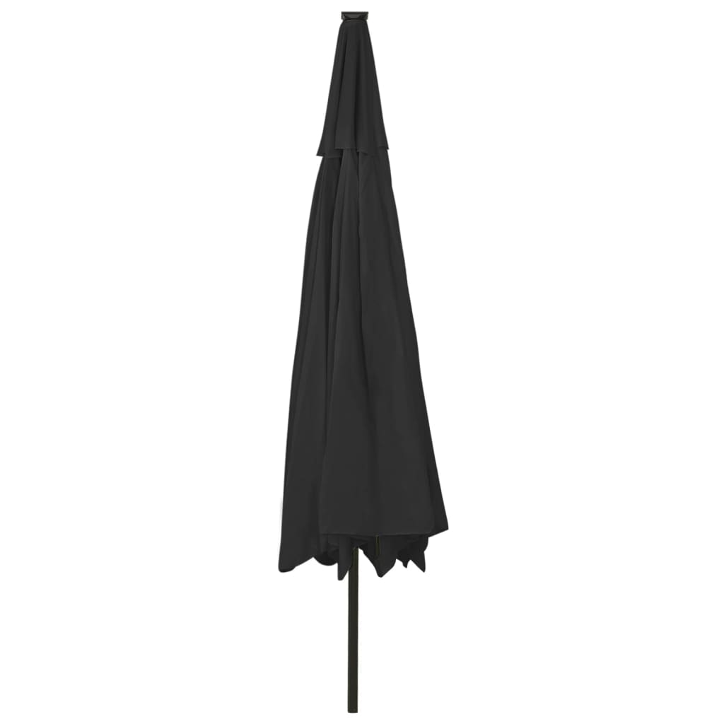 Parasol met LED-verlichting en metalen paal 400 cm azuurblauw