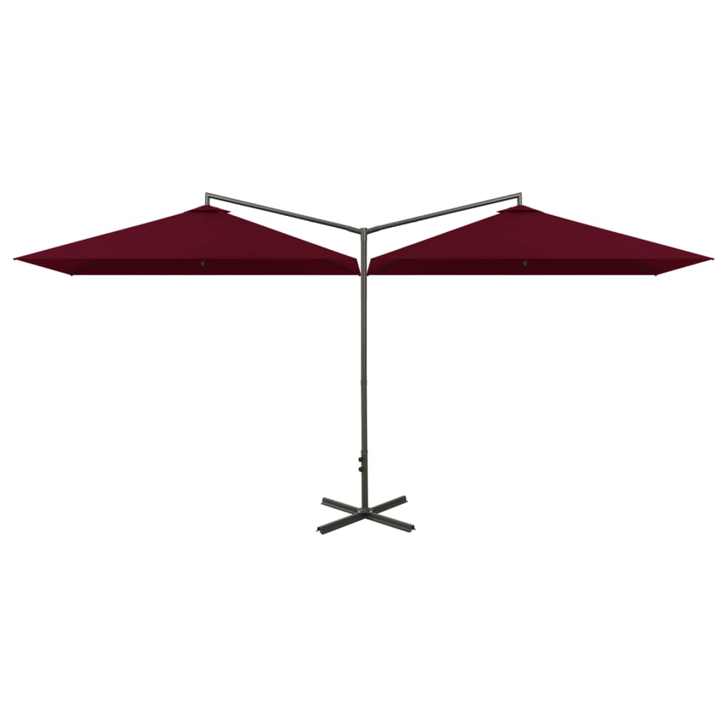 Parasol dubbel met stalen paal 600x300 cm azuurblauw