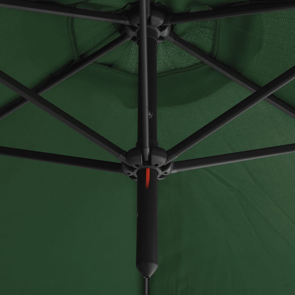 Parasol double avec mât en acier 600 cm