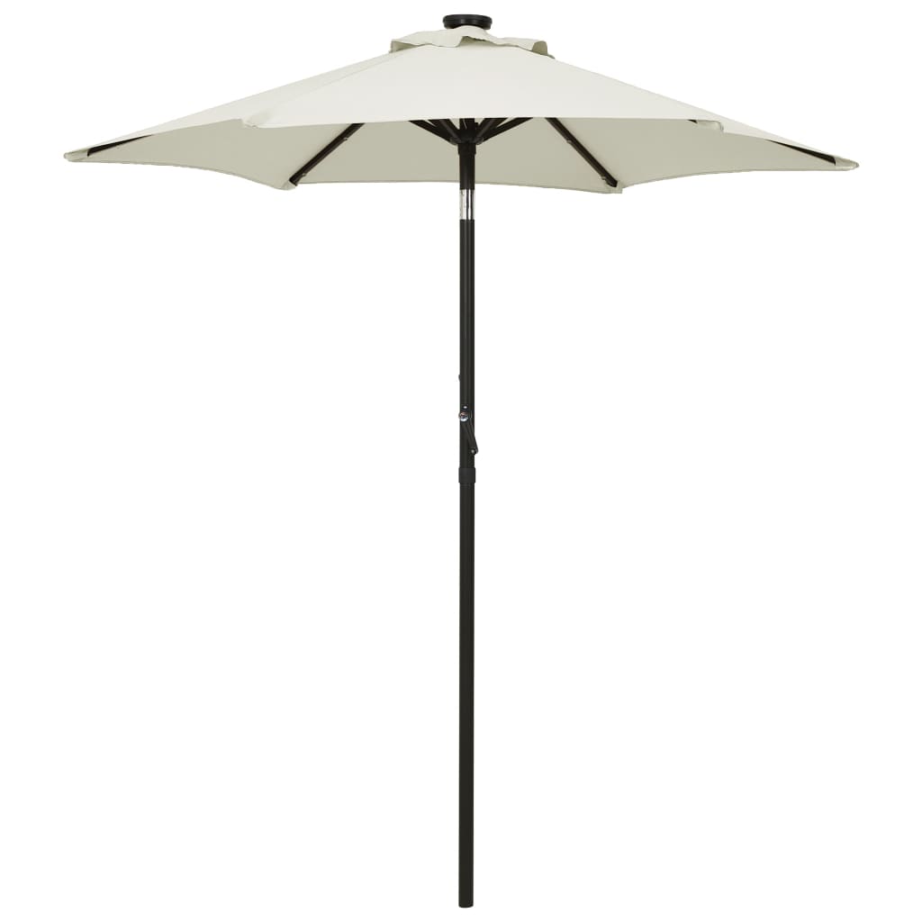 Parasol met LED-verlichting 200x211 cm aluminium azuurblauw