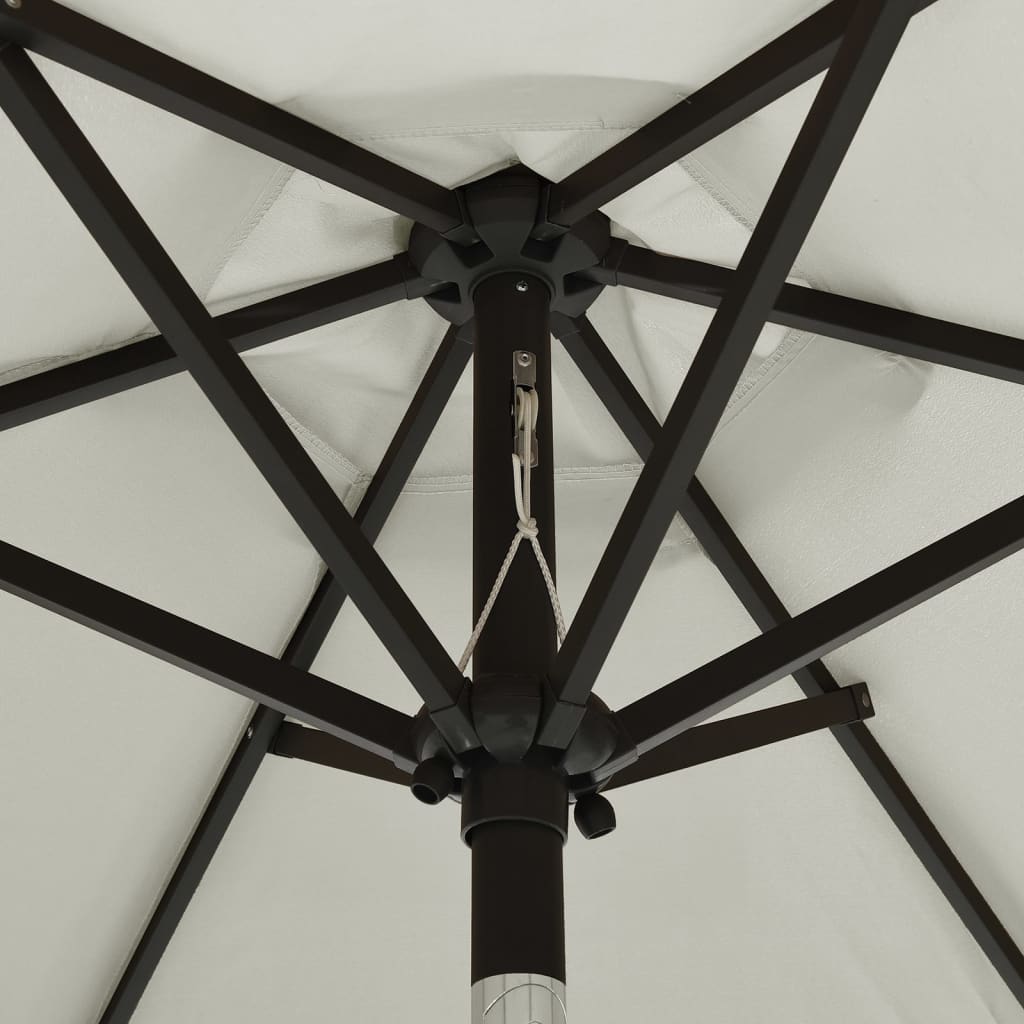 Parasol met LED-verlichting 200x211 cm aluminium azuurblauw