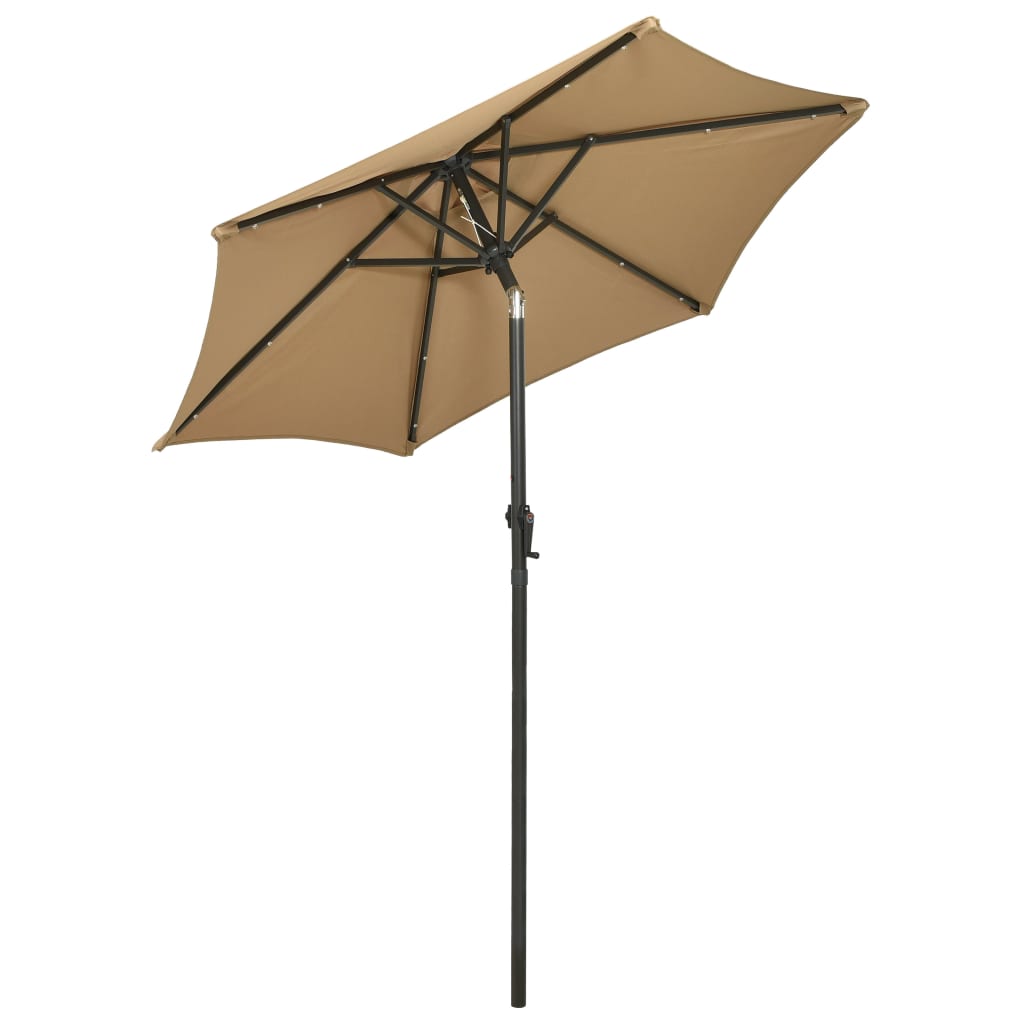 Parasol met LED-verlichting 200x211 cm aluminium azuurblauw