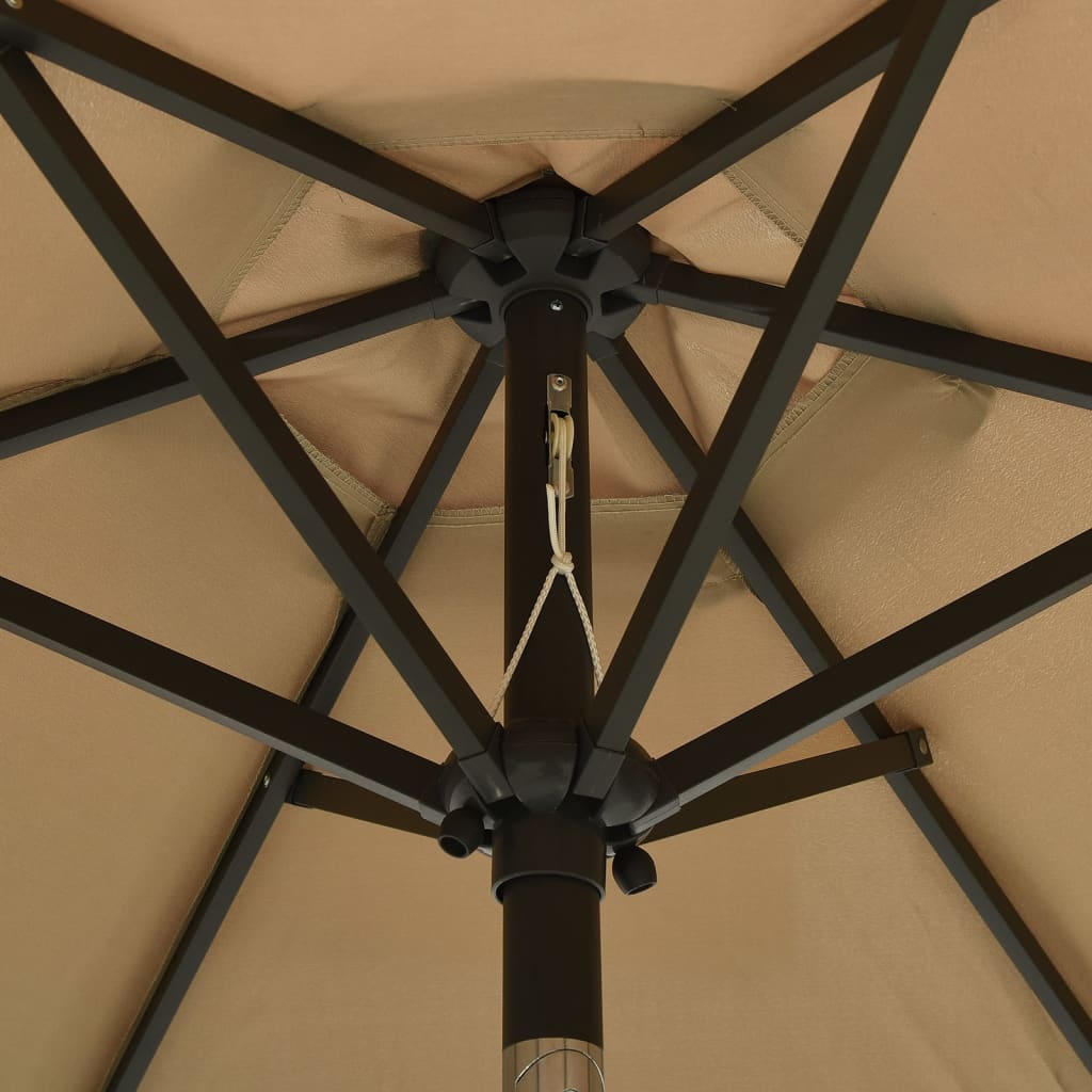 Parasol met LED-verlichting 200x211 cm aluminium azuurblauw