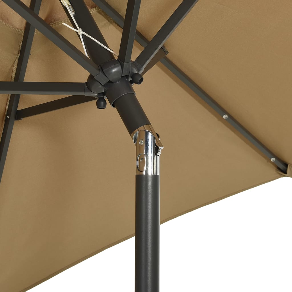 Parasol met LED-verlichting 200x211 cm aluminium azuurblauw