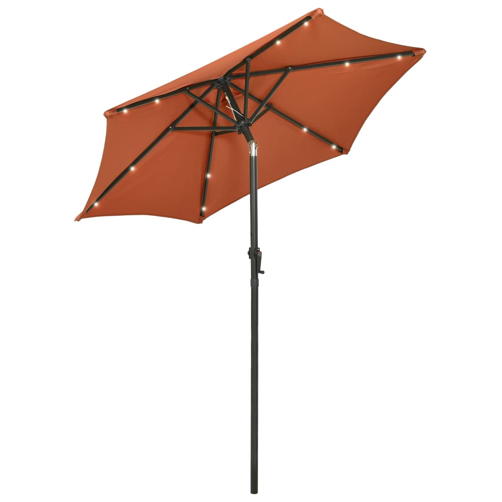 Parasol met LED-verlichting 200x211 cm aluminium azuurblauw