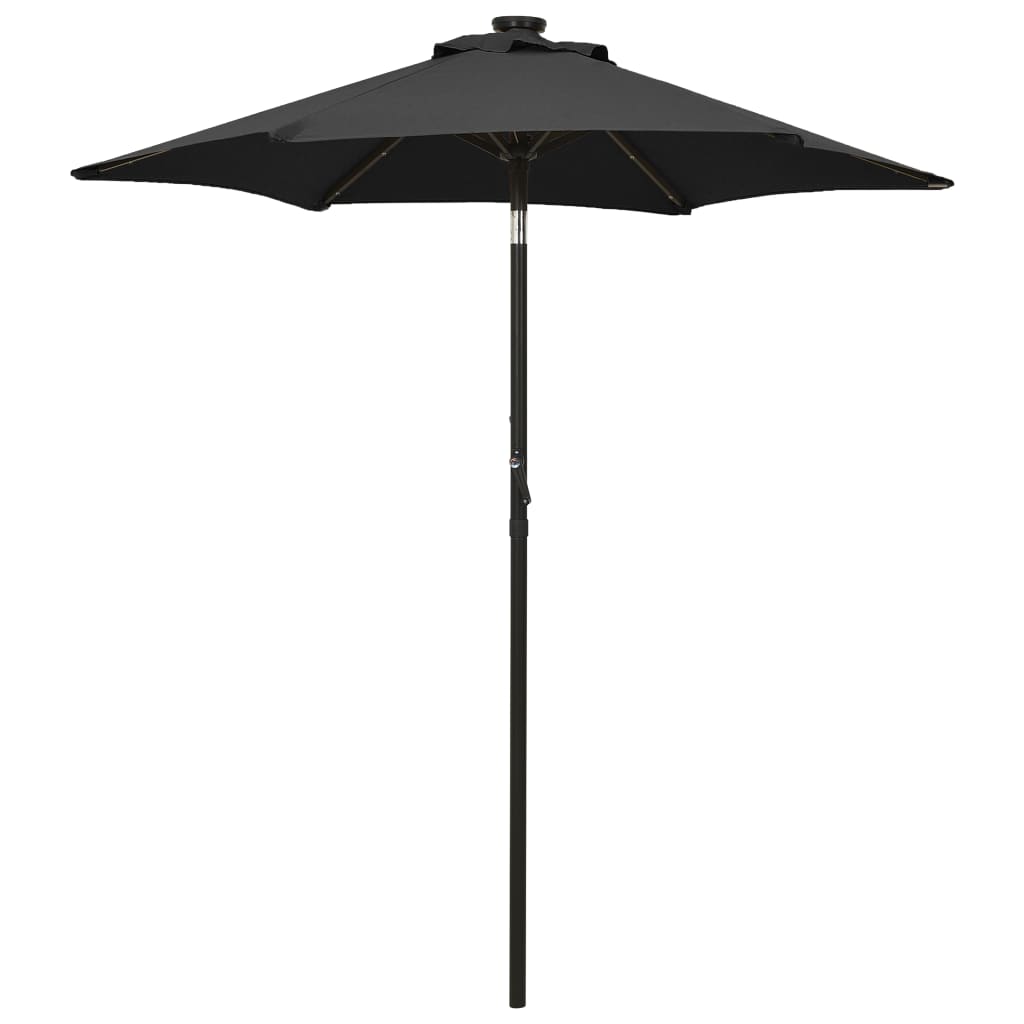 Parasol met LED-verlichting 200x211 cm aluminium zandkleurig