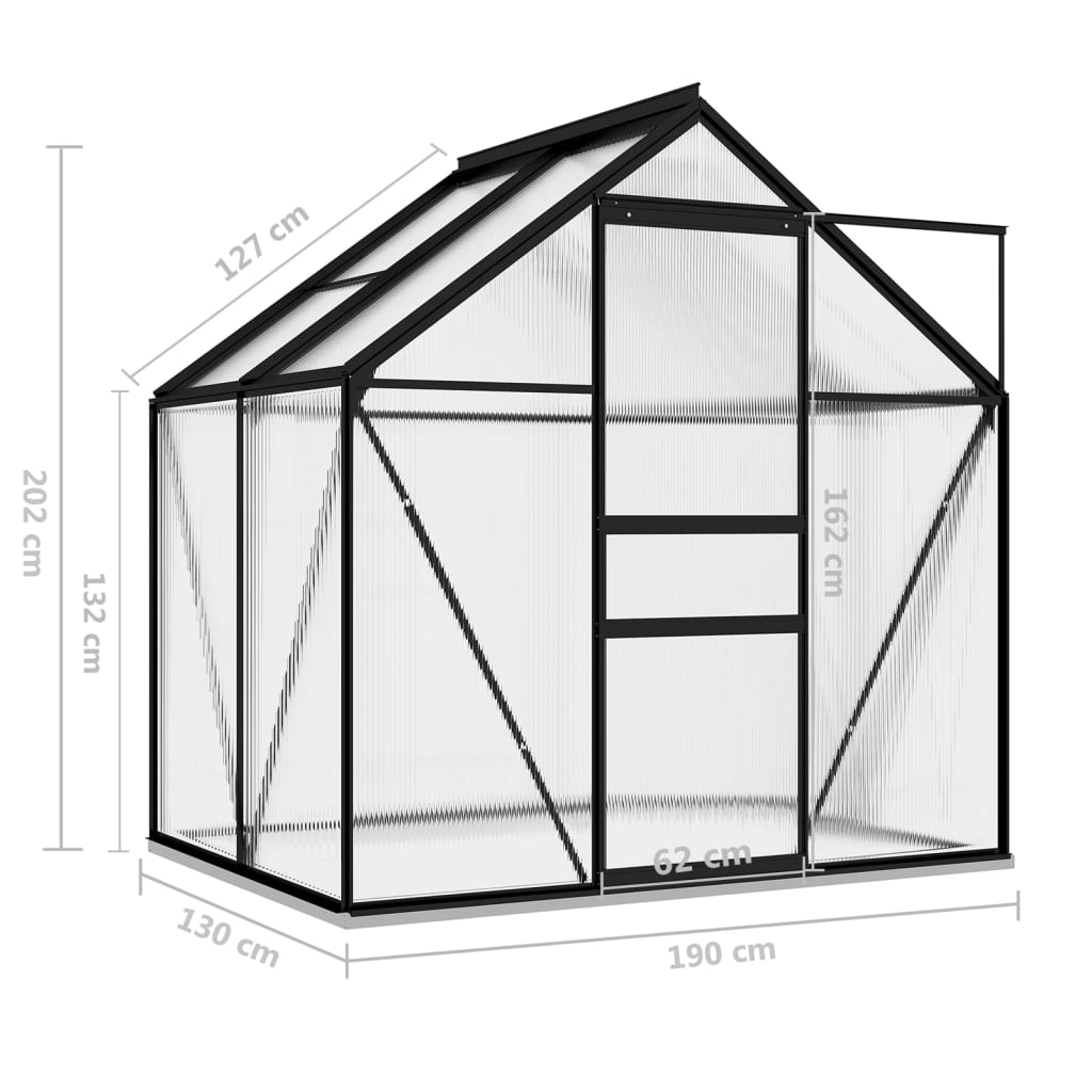 Tuinkas 1,33 m² aluminium antracietkleurig