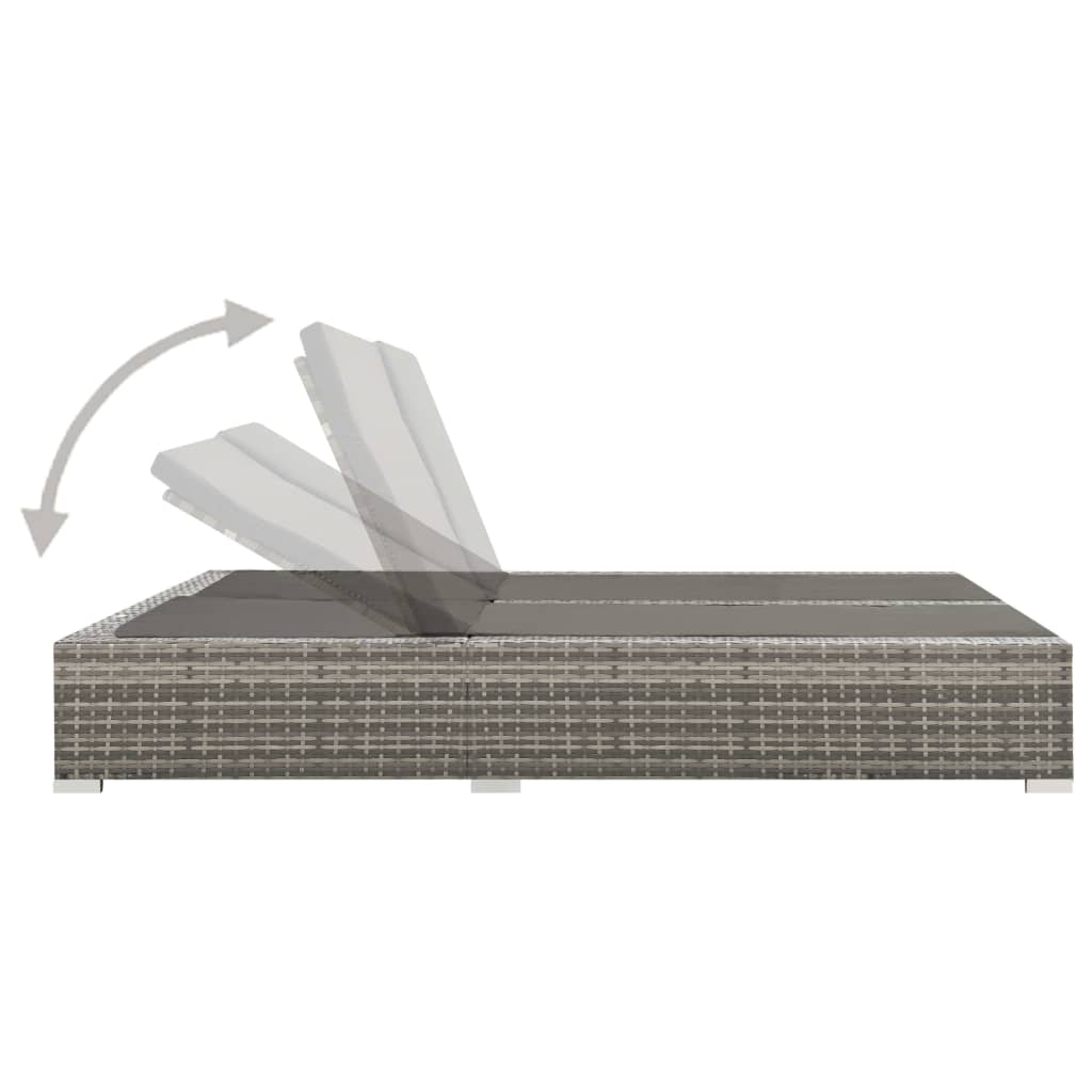 Ligbed tweepersoons poly rattan