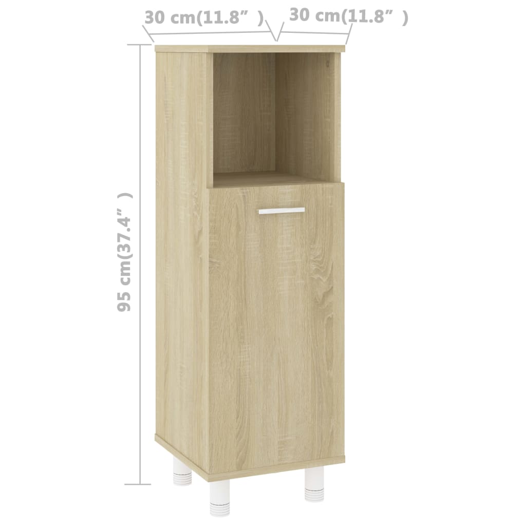 Meuble de salle de bain 30x30x95 cm bois fini