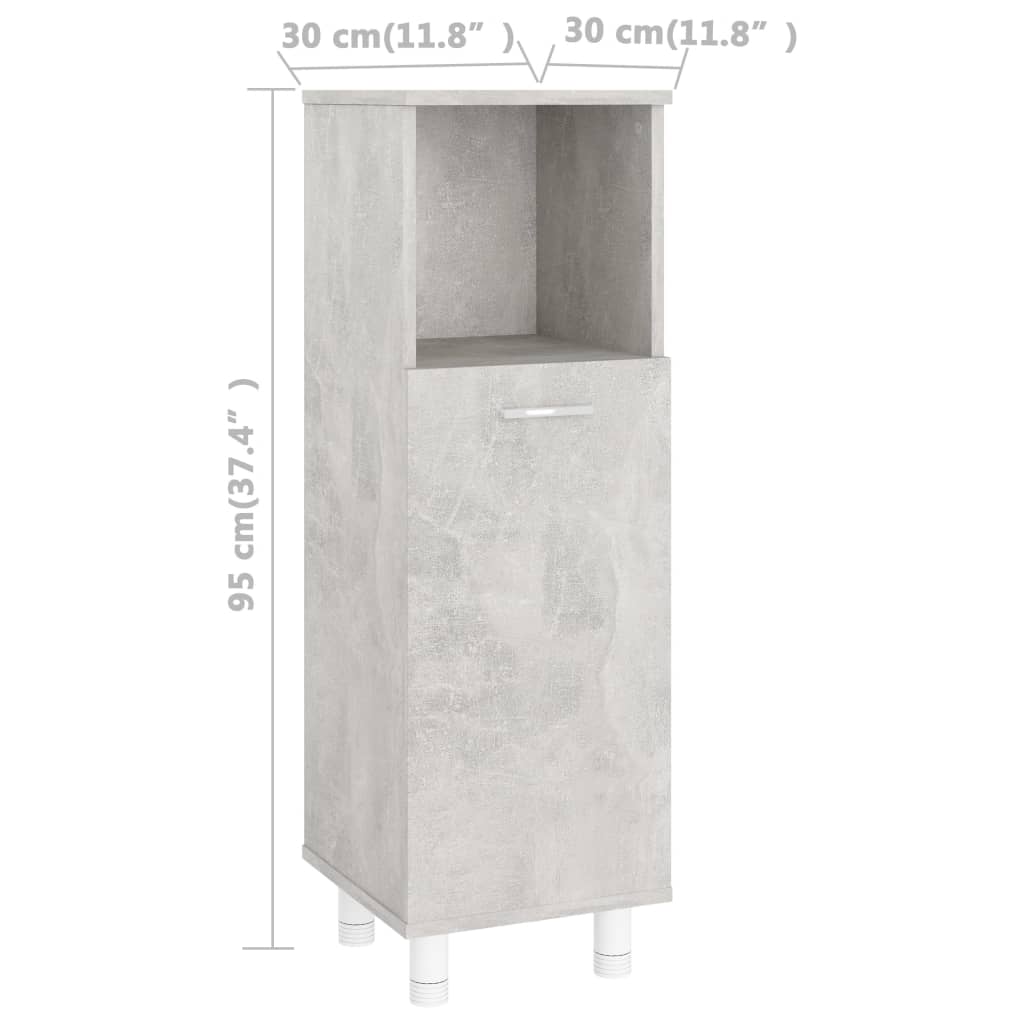 Badkamerkast 30x30x95 cm bewerkt hout eikenkleurig