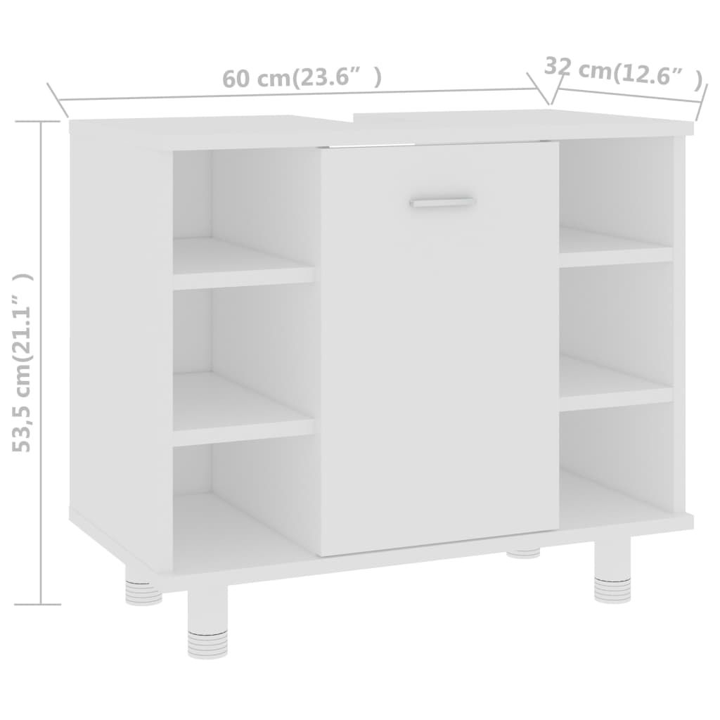 Badkamerkast 60x32x53,5 cm bewerkt hout eikenkleur