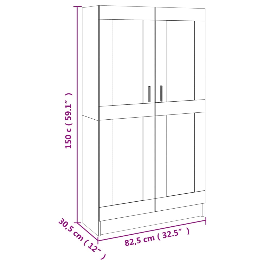 Boekenkast 82,5x30,5x80 cm bewerkt hout