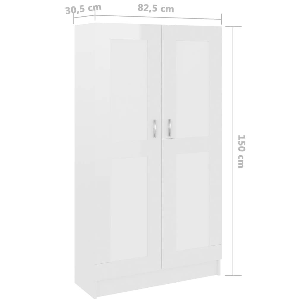 Bibliothèque 82,5x30,5x80 cm bois fini, couleur chêne