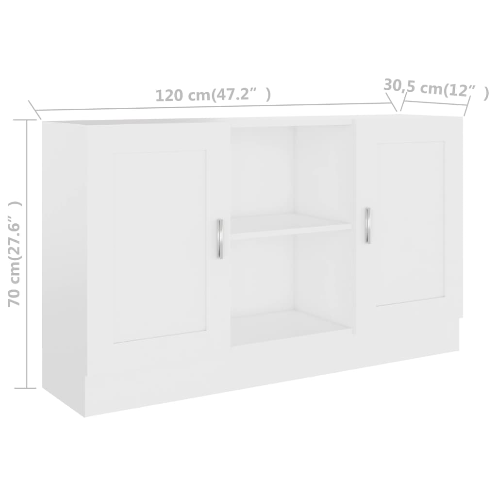 Vitrinekast 120x30,5x70 cm bewerkt hout