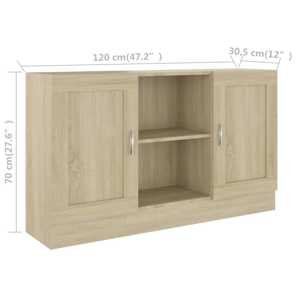 Vitrinekast 120x30,5x70 cm bewerkt hout