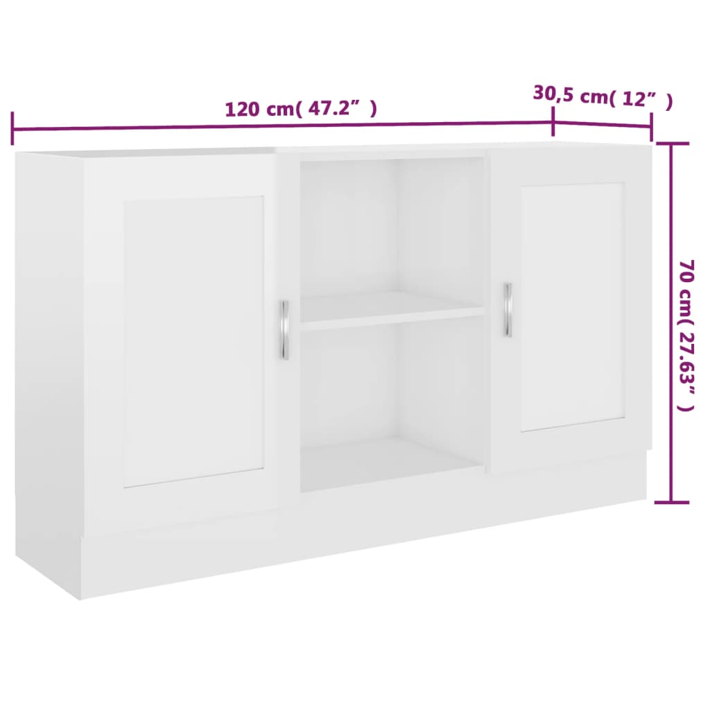 Vitrinekast 120x30,5x70 cm bewerkt hout