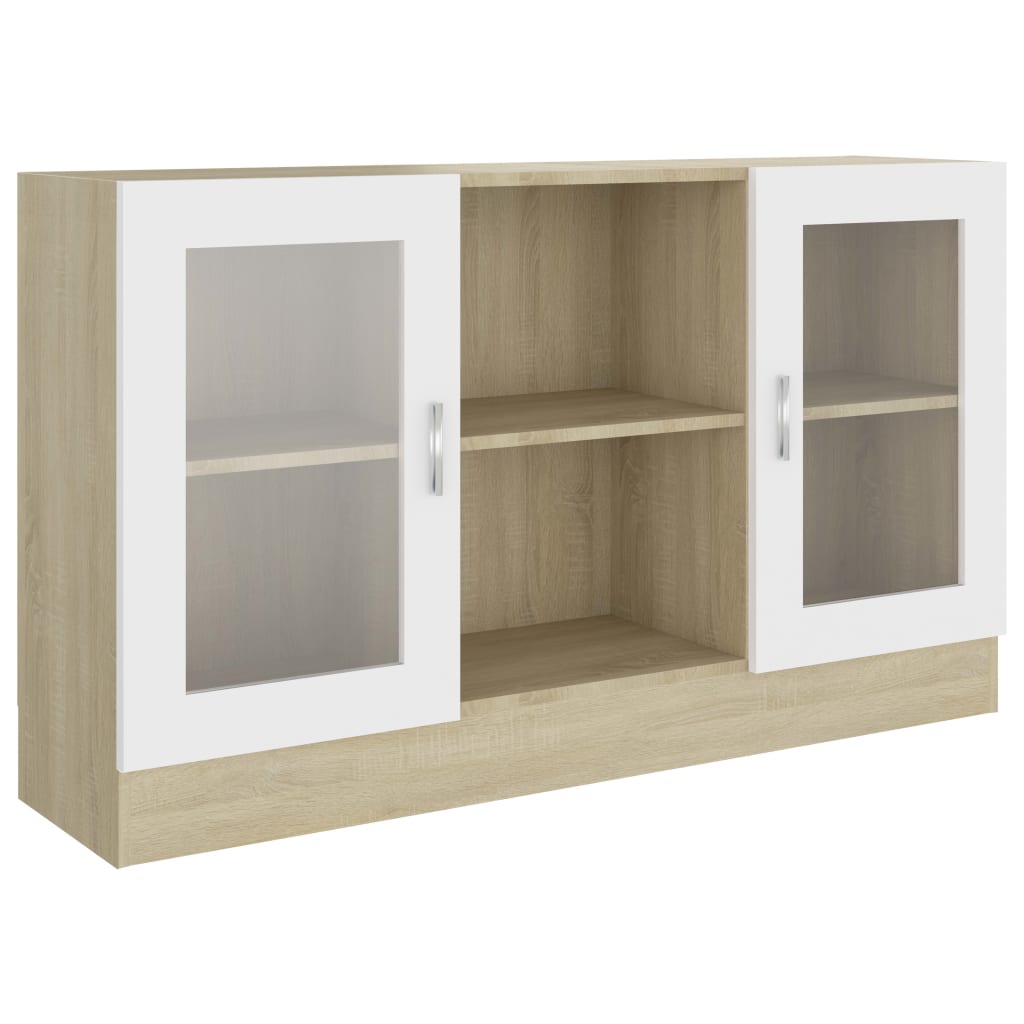 Vitrinekast 120x30,5x70 cm bewerkt hout