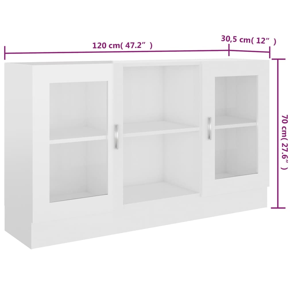 Vitrine 120x30,5x70 cm en bois travaillé