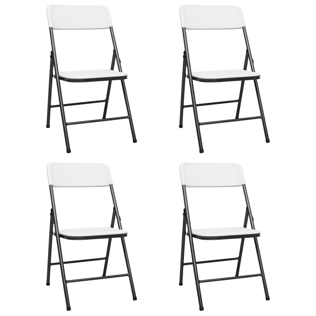 Chaises de jardin 4 pcs pliables HDPE blanc