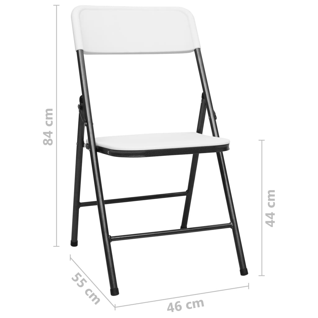 Chaises de jardin 4 pcs pliables HDPE blanc