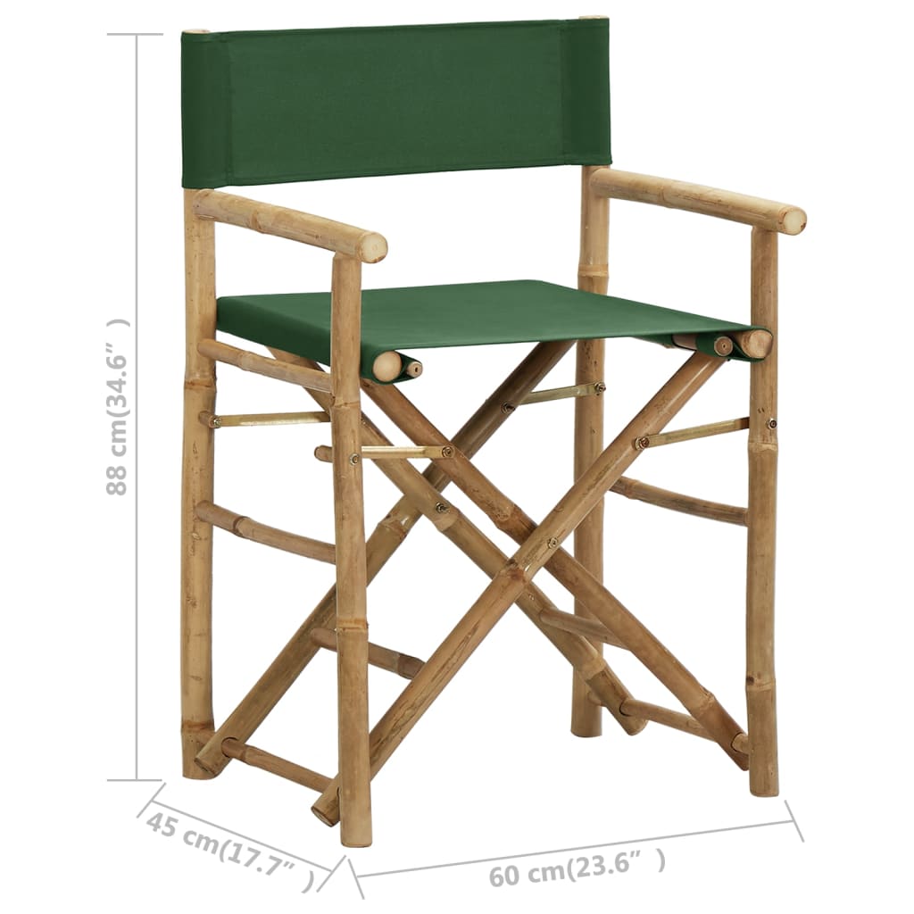 Regisseursstoelen 2 st inklapbaar bamboe en canvas